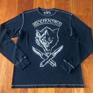 Jason Ellis Wolfknives thermal long sleeve shirt Size XL